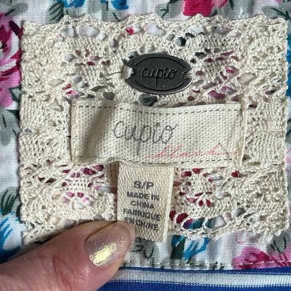 Cupio Cold Shoulder Short Sleeve Striped Knit A-Line Trapeze Dress, Size Small - Picture 8 of 9